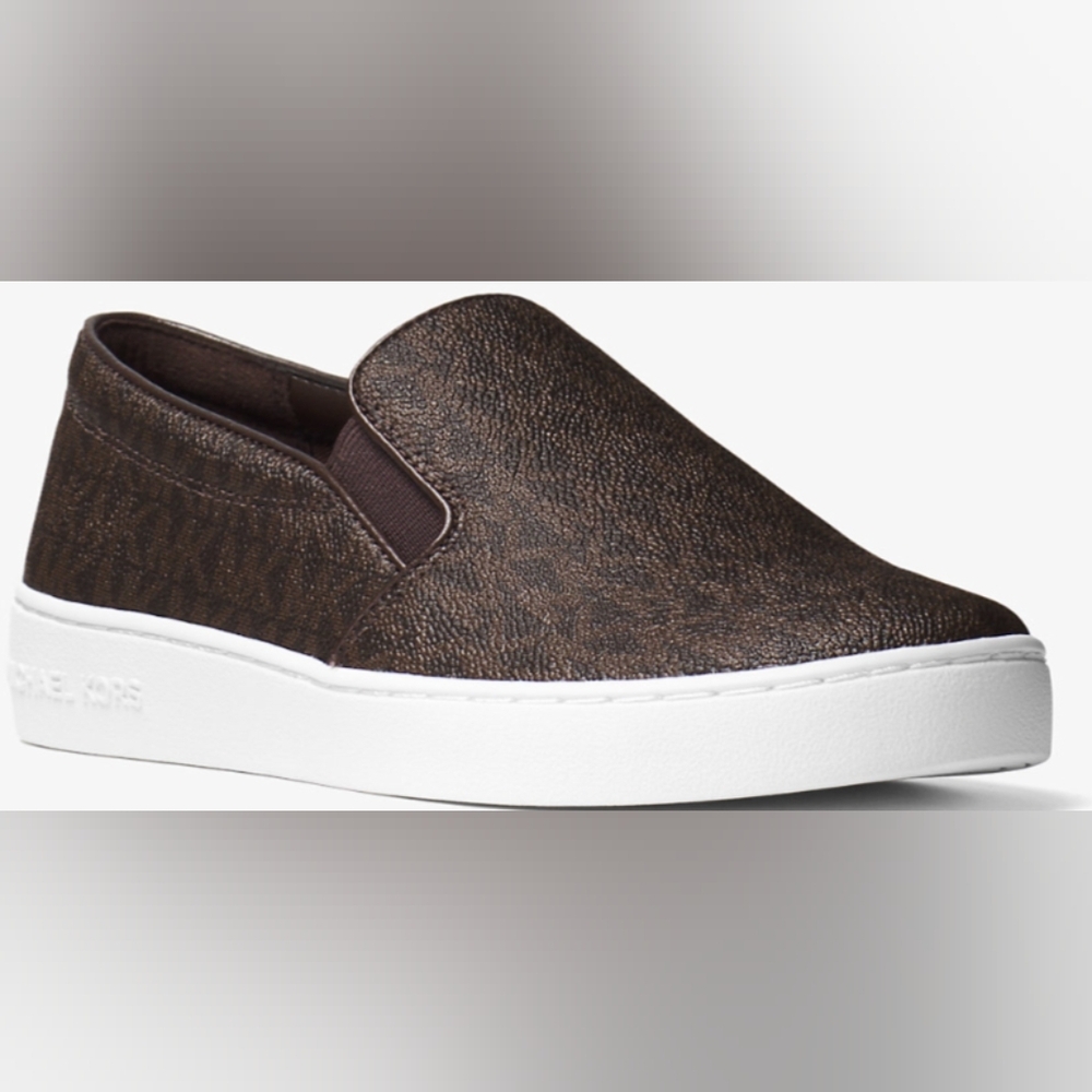 Michael Kors Keaton Logo Slip-On Sneakers Size L8.5 R9 NWOT MSRP $99